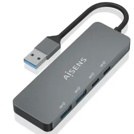 Aisens Hub USB 3.2 Gen2 10G A106-0696 / 2xUSB-A / 2xUSB Tipo-C / Gris / 15cm